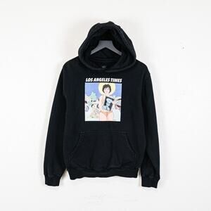 Brain Dead x Los Angeles Times Hoodie in Black cotton fleece sz Small